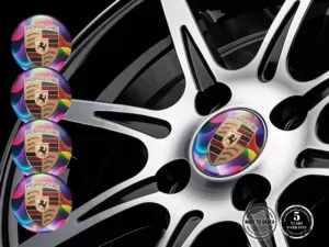 Porsche Adesivi Silicone Logo Emblemi Ruota Alta Qualità